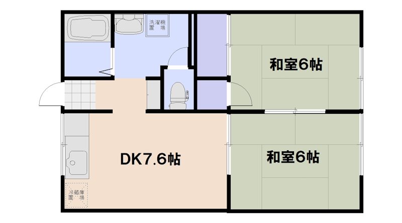 リバーサイド阿品 102号室 間取り