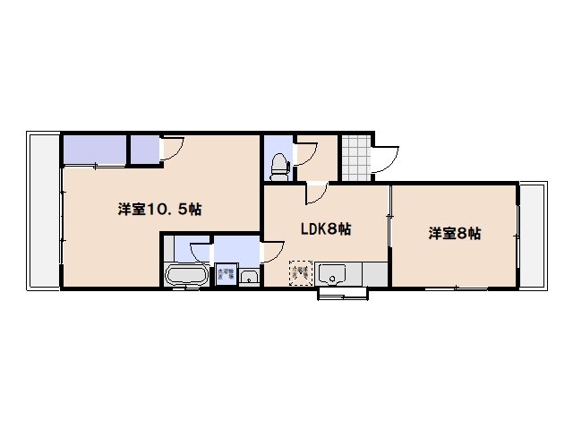 古川ビル　 402号室 間取り