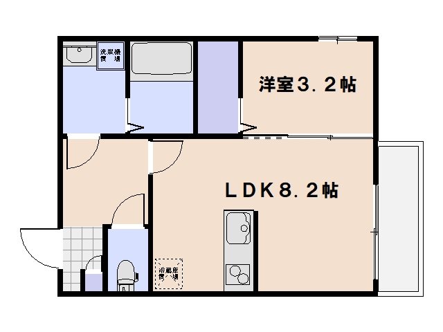 スマイルレジデンス三筋　北館 201号室 間取り