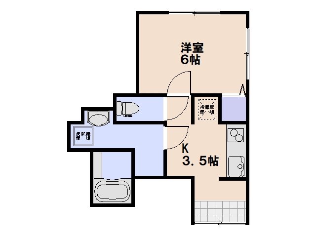 ウォーターセブン 102号室 間取り