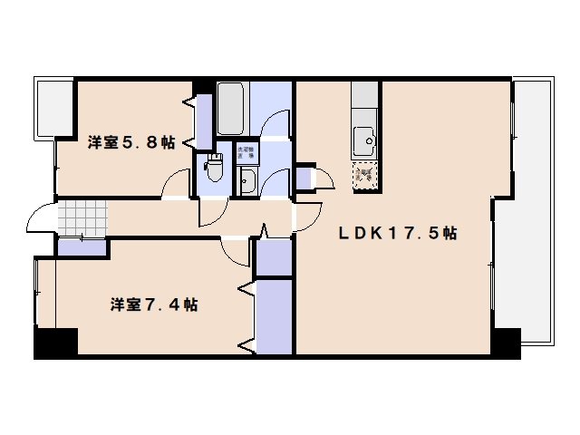 イワーサ楽々園 間取り