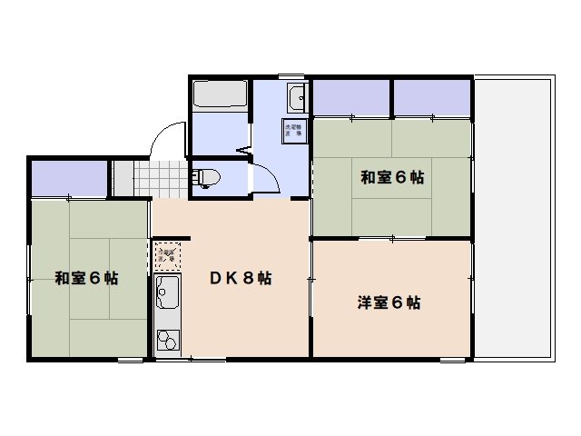 セジュール大田　B棟 202号室 間取り