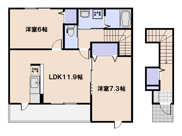 グラース プラシード 201号室 間取り