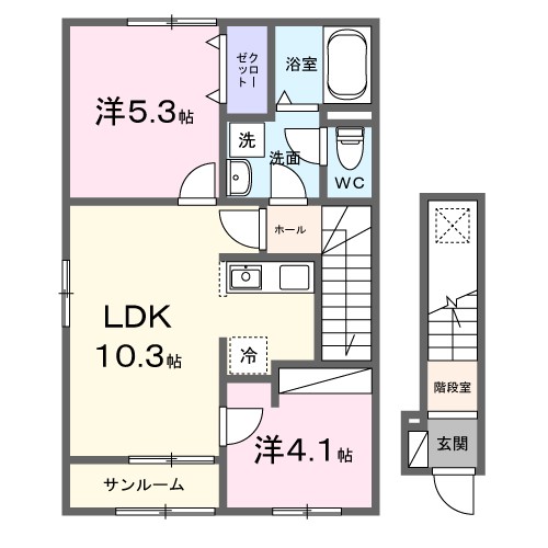 プチエトワール 201号室 間取り