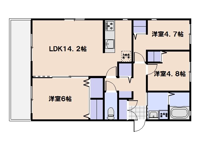 Shangri-La旭園 201号室 間取り
