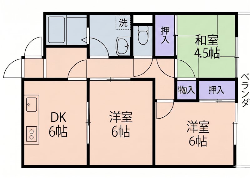 COLORS五日市 202号室 間取り