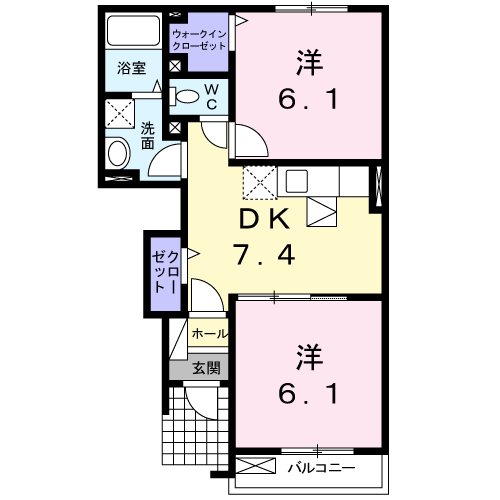 ウエストインB 間取り