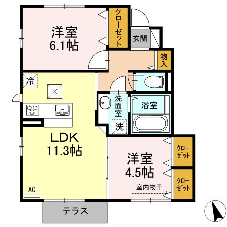 ガーディアン五万石町 間取り