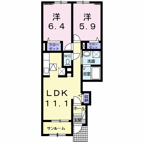 プラシード串木野Ⅱ 間取り