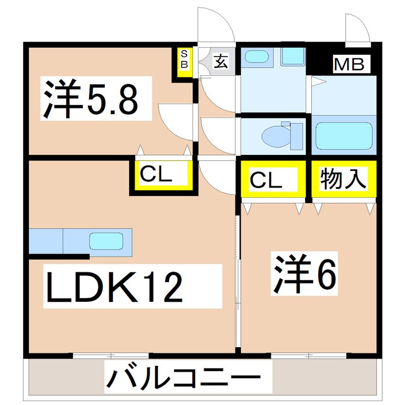 グランコート中郷Ⅱ 間取り