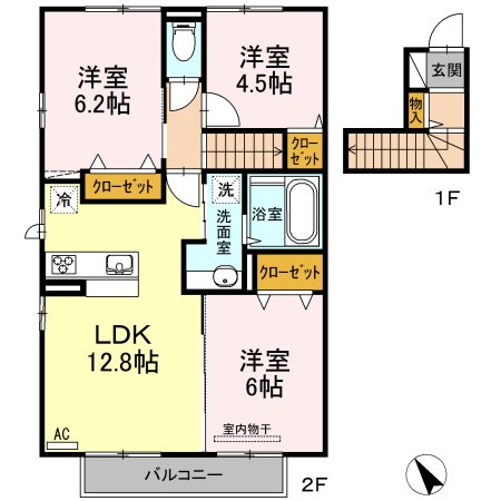 鹿児島県日置市伊集院町下谷口 間取り