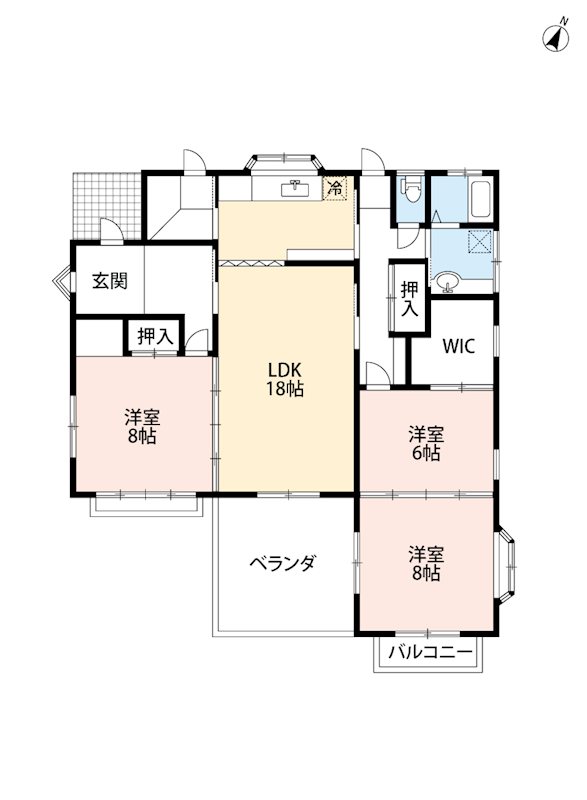 伊達市一本杉貸家 間取り