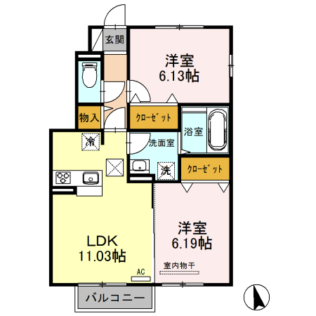 エルハーベン　Ａ 間取り
