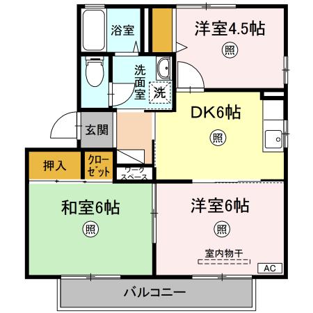 ビューバレー北中央　A棟 間取り
