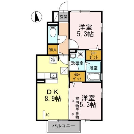 セジュール笹谷Ⅱ 間取り