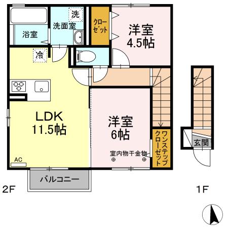 パディー　コート　Ａ 間取り