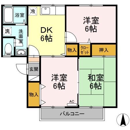 ロイヤルガーデン吉倉　Ｄ 間取り