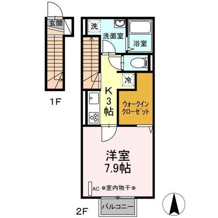 Ｄ－ｒｏｏｍ小倉寺　Ａ 間取り