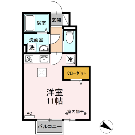 Ｄ－ｒｏｏｍ鳥谷野 間取り