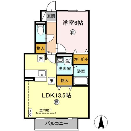 Ｇｒａｃｅ　Ｃｏｕｒｔ　Ｂ 間取り