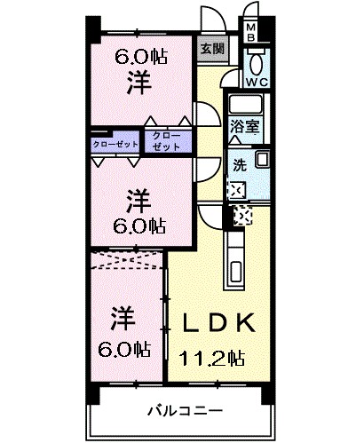 福島県福島市大森西ノ内 間取り