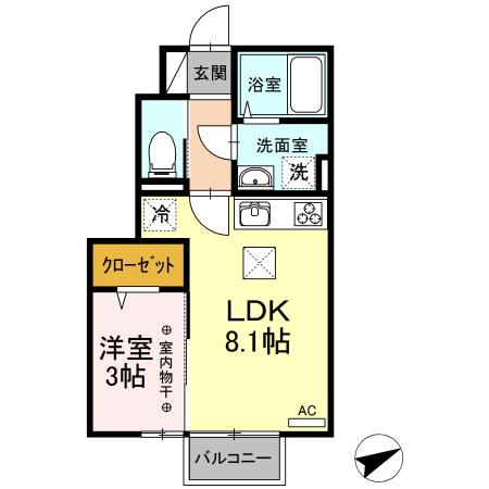 サンライズコーポ　Ｇ 間取り