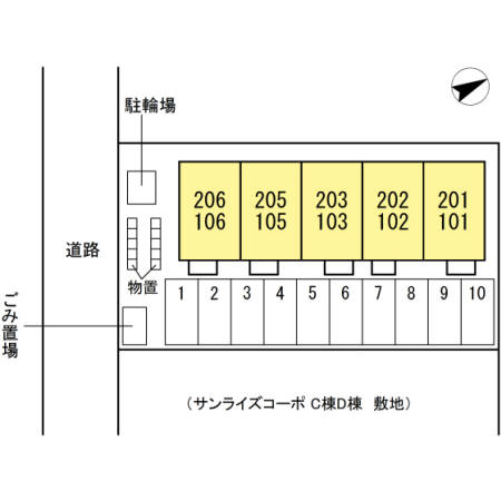 サンライズコーポ　Ｇ 間取り
