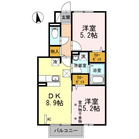 セジュール笹谷Ⅱ 間取り