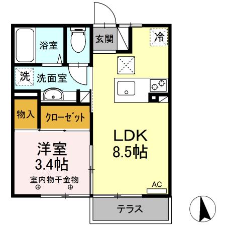 Ｄ-ＲｏｏＭ渡利 間取り