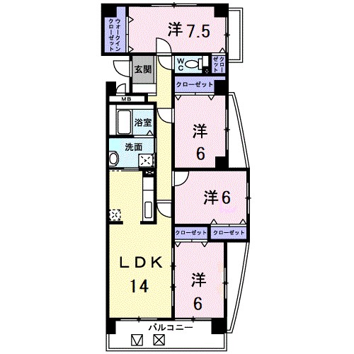 グランソレイユ西中央 間取り