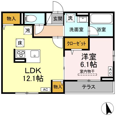 Ｄ－ＲＯＯＭ　野田町 間取り