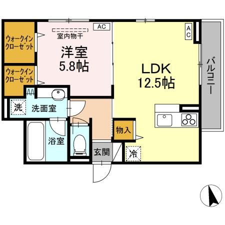 Ｄ－ＲＯＯＭ　野田町 間取り