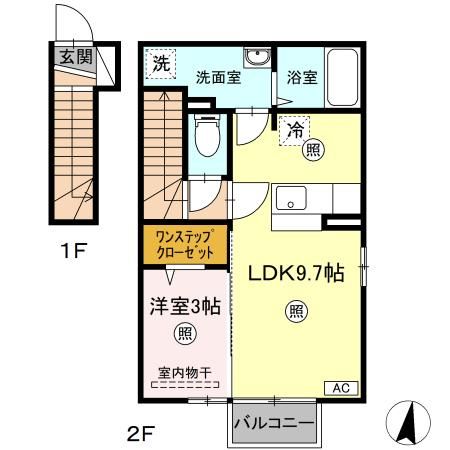 Ｔ－ルーム中角　Ⅰ 間取り