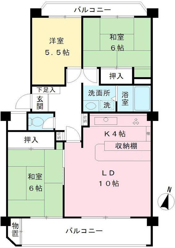 京王めじろ台マンションＤ棟 間取り