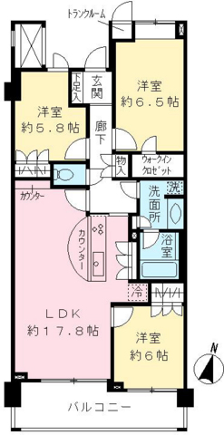 エストライフつつじヶ丘五番館 間取り
