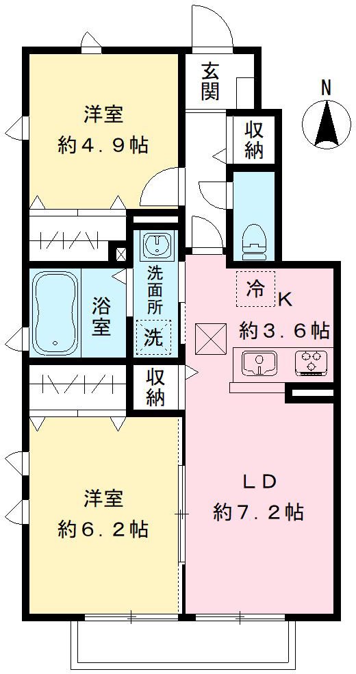 グランドール若松Ⅱ 間取り
