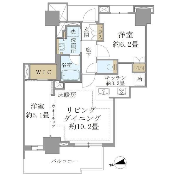ＢｒｉｌｌｉａＴｏｗｅｒ聖蹟桜ヶ丘ＢＬＯＯＭＩＮＧ　ＲＥＳＩＤＥＮＣＥ 間取り
