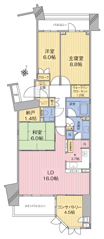 パークシティ成城E棟 間取り