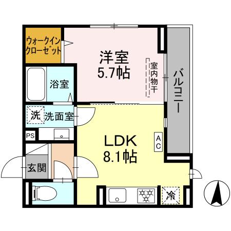 D Paina 宿河原7 間取り