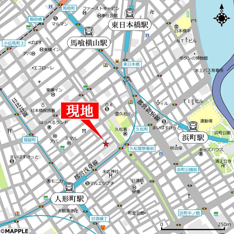 スフィア日本橋富沢町 地図（共通）