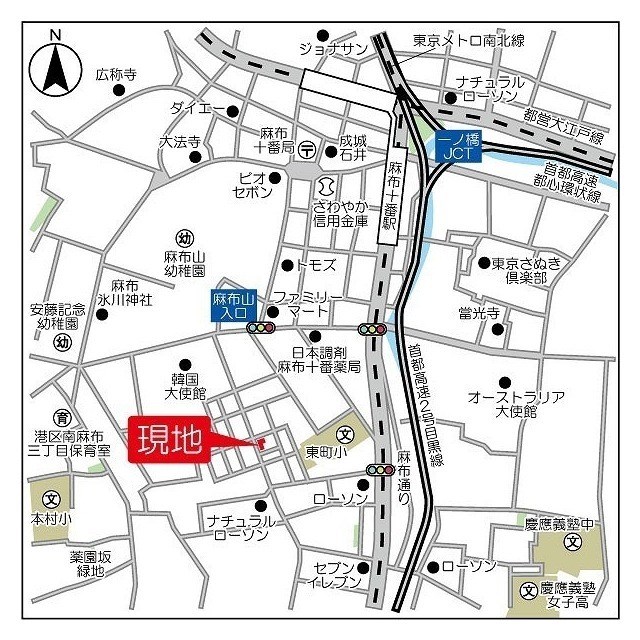 ミリアレジデンス南麻布 地図（共通）