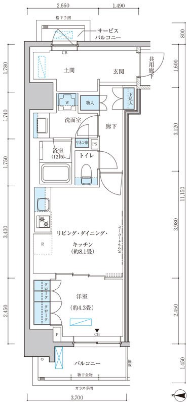 パークアクシス池袋イースト 間取り