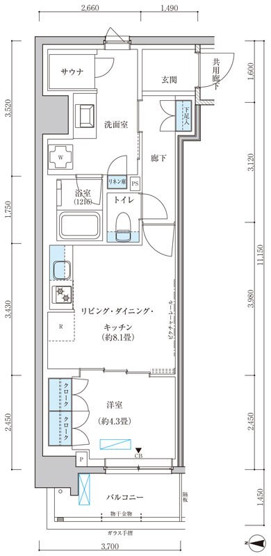 パークアクシス池袋イースト 間取り