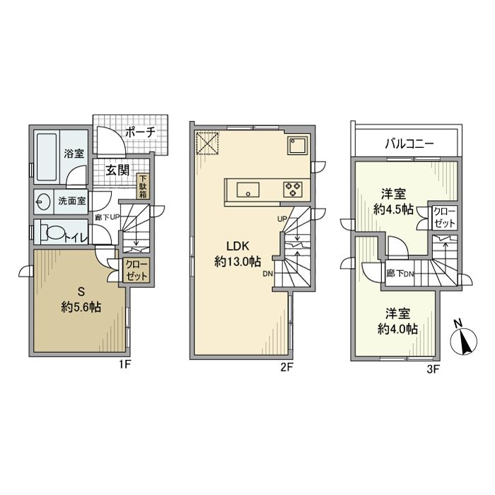 市谷薬王寺町戸建 間取り
