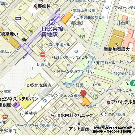 HF銀座レジデンスEAST 地図（共通）
