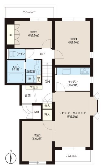 ヒルズガレ  間取り