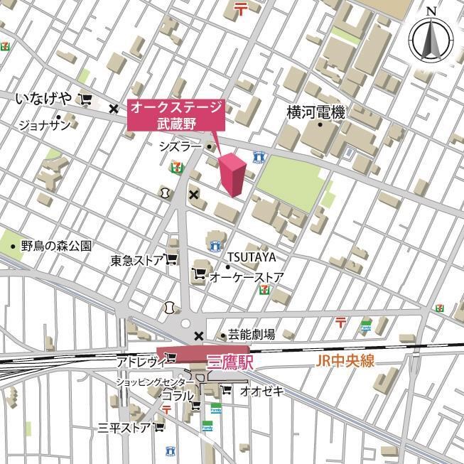 オークステージ武蔵野 地図（共通）