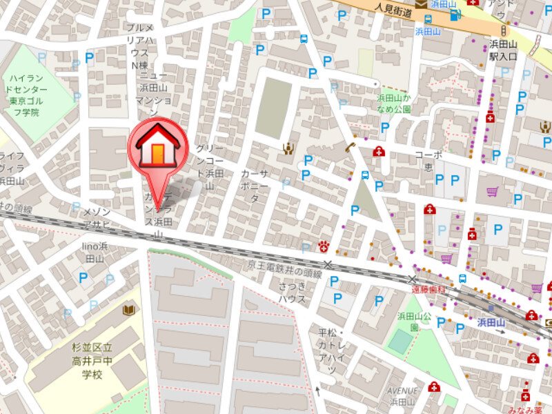 ガーデンハウス浜田山 地図（共通）