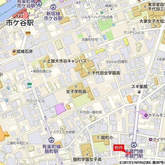 グラン・アクス麹町 地図（共通）