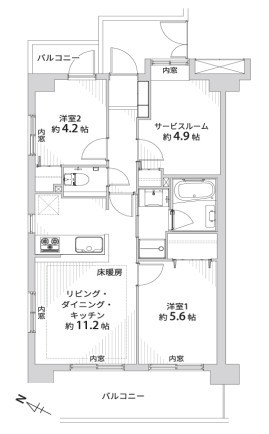 エクセルシオール西新宿 間取り